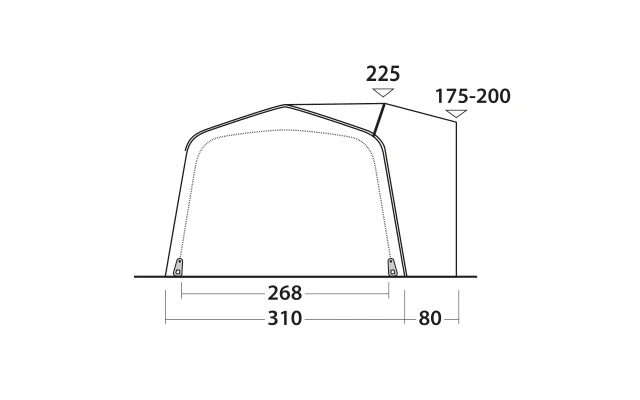 Outwell Jonesville 290 SA Flex Busvorzelt + ONS Leuchtelement-Set Bundle – Bild 2
