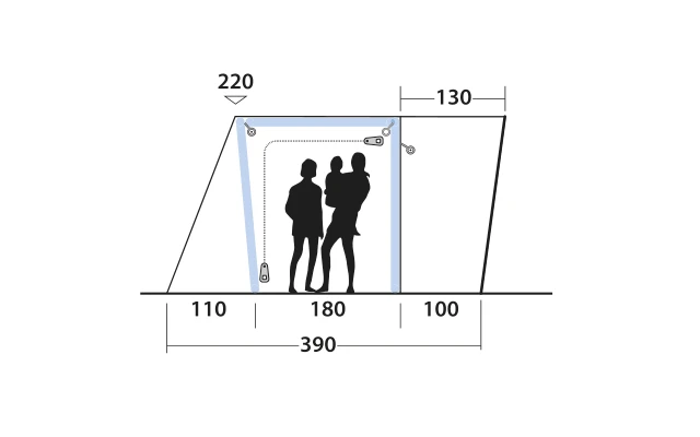 Outwell Jonesville 290 SA Flex Busvorzelt + ONS Leuchtelement-Set Bundle – Bild 3