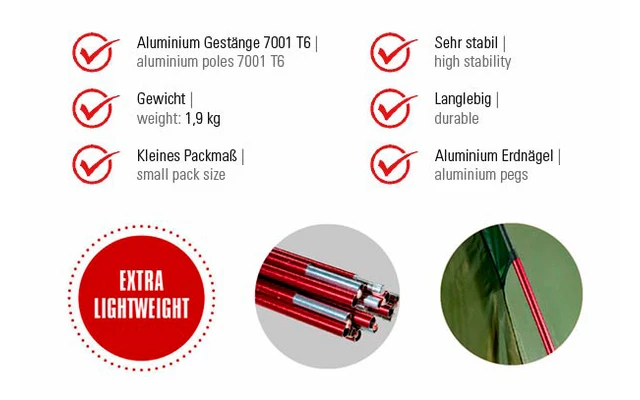 High Peak Kingfisher 2 Leichtgewichtiges Kuppelzelt 220 X 140 Cm â Bild 2