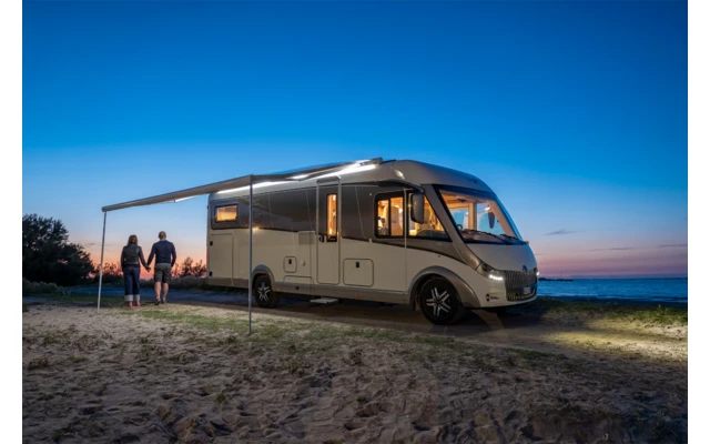 Fiamma F80L 450 Markise Gehäusefarbe Polar White Tuchfarbe Royal Blue 450 Cm – Bild 4